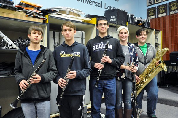 Sequim High School students named to All-State Wind Ensemble or All-State Wind Symphony groups include (from left)  Eric Anderson (clarinet)