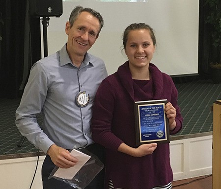 Alissa Lofstrom with Rotarian Bret Keehn