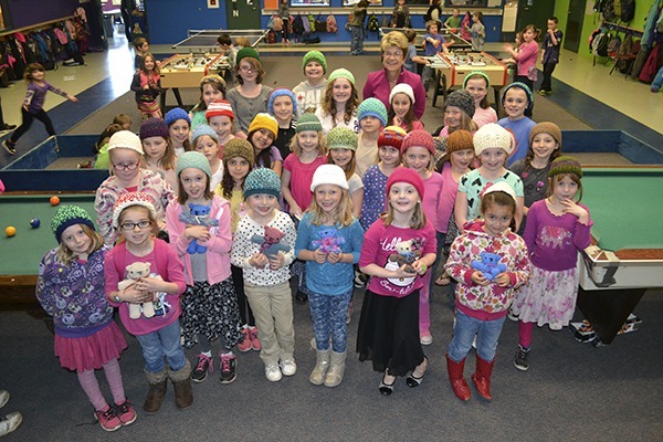 Volunteers with the Shipley Center recently donated another large supply of knitted beanies and bears for members of the Sequim Boys & Girls Club. The new partnership