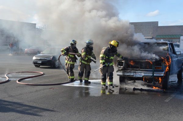 Vehicle fire found, subdued in Petco parking lot