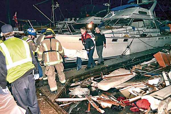 Boat explosion rocks marina