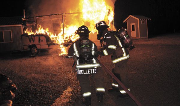 Fire destroys RV