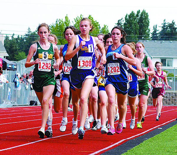 Stephanie Dinius (then Marcy) races to a win in the 1