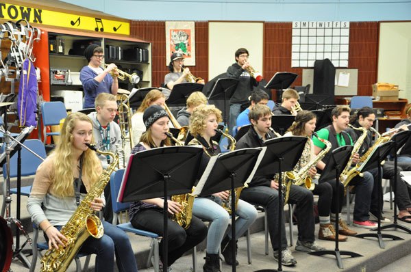 Members of the Sequim High School jazz band