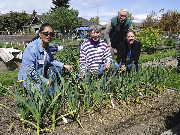 Veteran Master Gardeners (from left) Audreen Williams