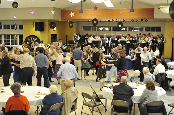 Sequim’s Stardust Big Band entertains a crowd at a previous Sequim High School Jazz Dinner Dance. The event combined the Stardust band and the SHS’s own young jazz group.