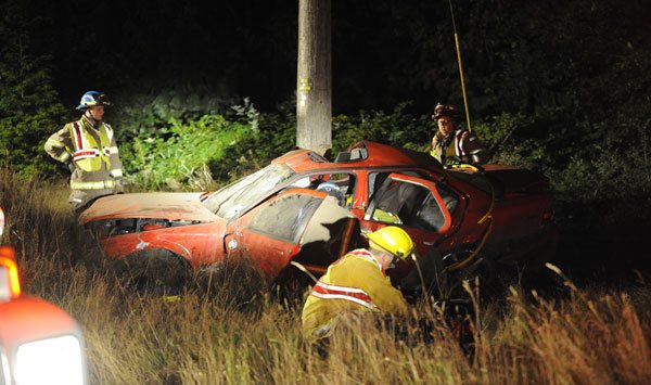 Car wrecks on U.S. 101