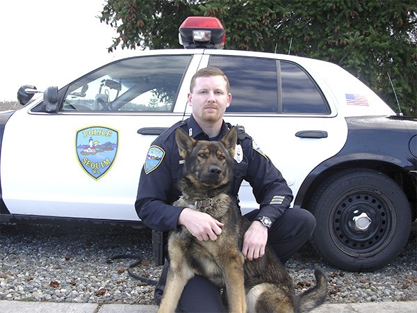 Sgt. Mike Hill with the Sequim Police Department and Chase