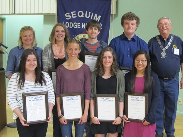 Seniors receiving Elks Lodge scholarships include (back row