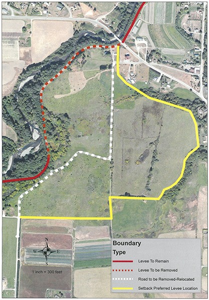 As a result of the planned setback for the U.S. Army Corps of Engineers 1960s levee to reduce flood risk and reconnect about 112 acres of the lower Dungeness River’s historical floodplain