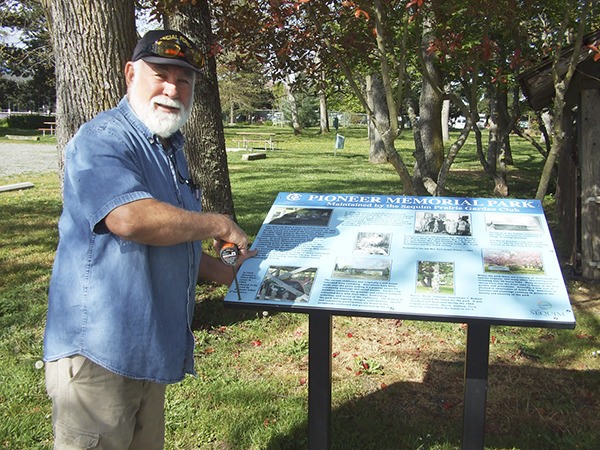 A new interpretive sign has been installed in Pioneer Memorial Park