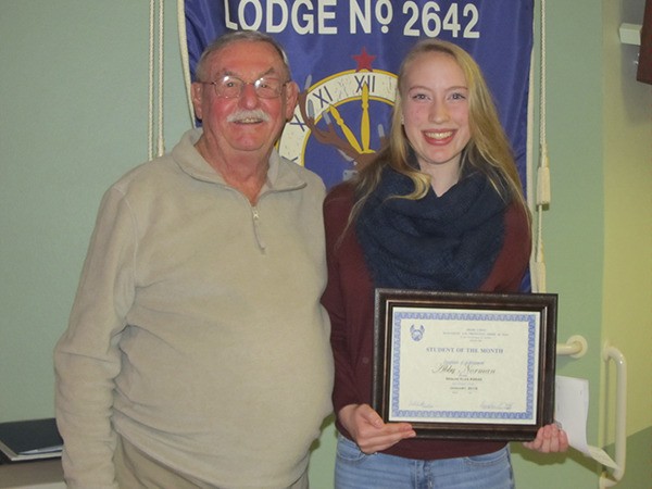 Abby Norman with Elks representative Doug Metz