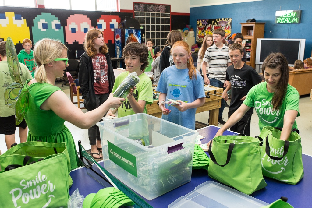 Delta Dental of Washington’s Tooth Fairy and Smile Power team visit children and young adults at the Sequim Boys & Girls Clubs on Aug. 9. On a three-day “Smile Power” tour