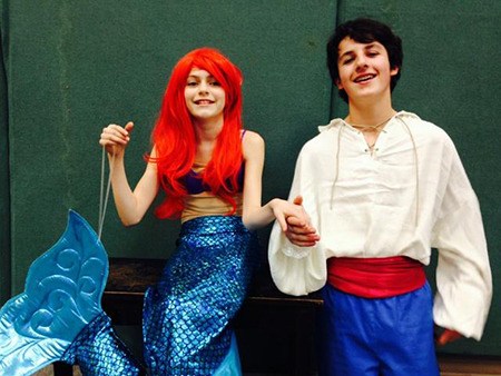 Madeline Dietz-man (sixth-grader) plays the role of Ariel while Prince Eric is played by Thomas Hughes (eighth-grader). The two young actors are in the Sequim Middle School Choral Department’s production of “The Little Mermaid Jr.”