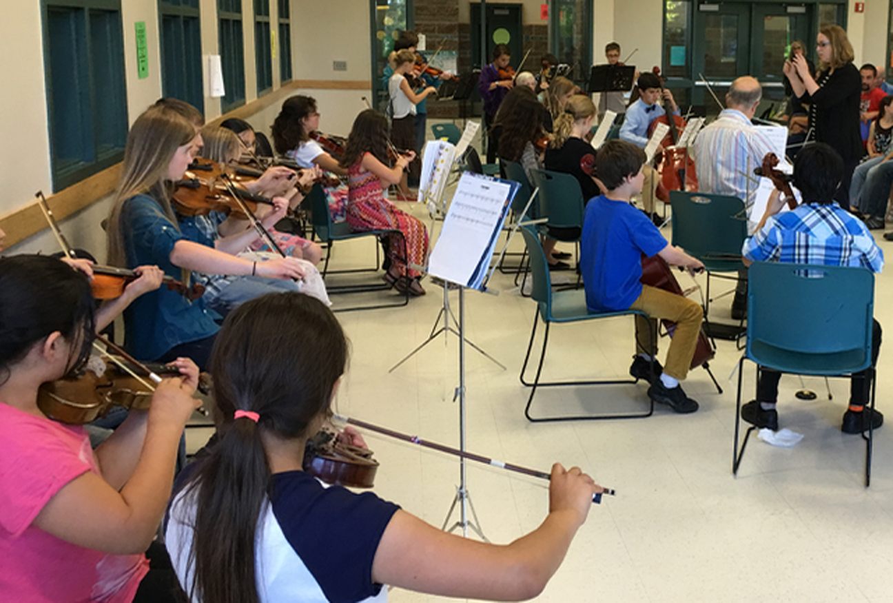 Sequim Community Orchrestra’s classes combine to play their final performance of the season on June 3. Submitted photo