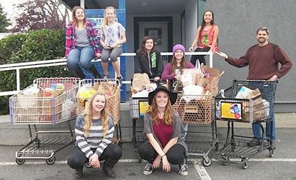 Sequim Rainbow Girls did a “Trick or Treat” food drive