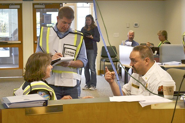 City of Sequim staff report the Emergency Operations Center in the Sequim Transit Center will open on Thursday in anticipation of incoming storms through the weekend. Pictured are Fire Chief Ben Andrews with Clallam County Fire District 3