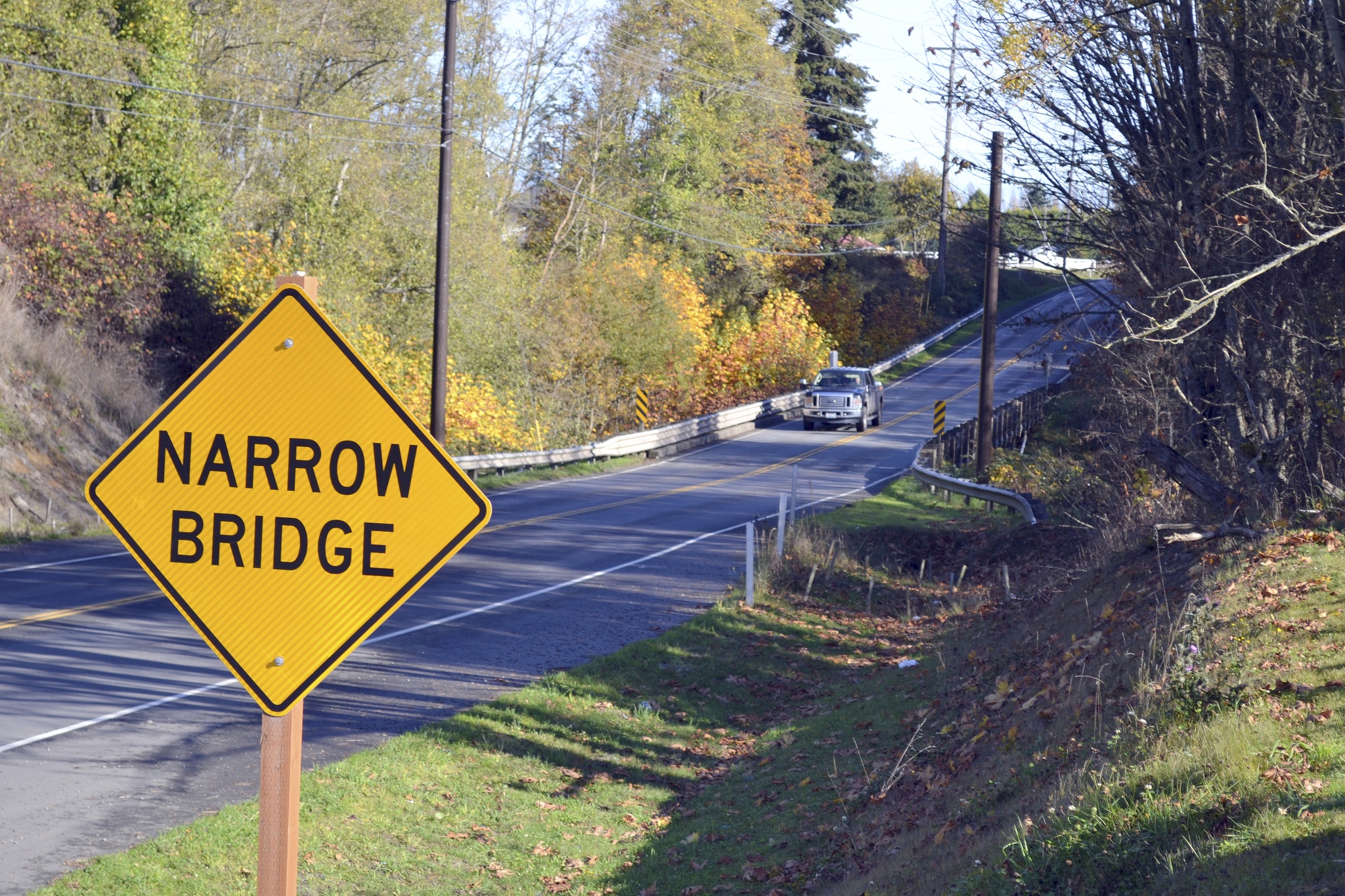 Clallam County staff anticipates replacing the 1956 McDonald Creek Bridge sometime in 2017. A decision to reroute traffic during construction hasn’t been determined. Two options so far include detouring traffic for up to eight months or placing a temporary bridge nearby for about $1.7 million extra. Sequim Gazette photo by Matthew Nash