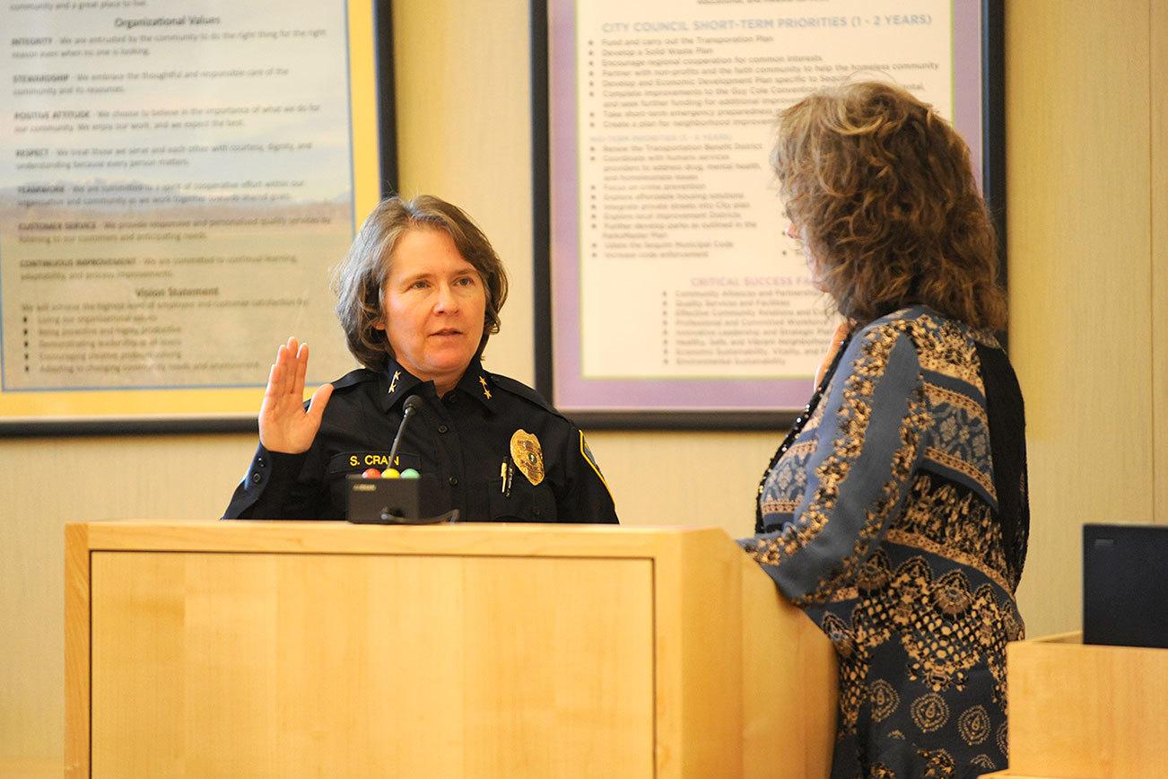 Crain sworn in as Sequim police chief