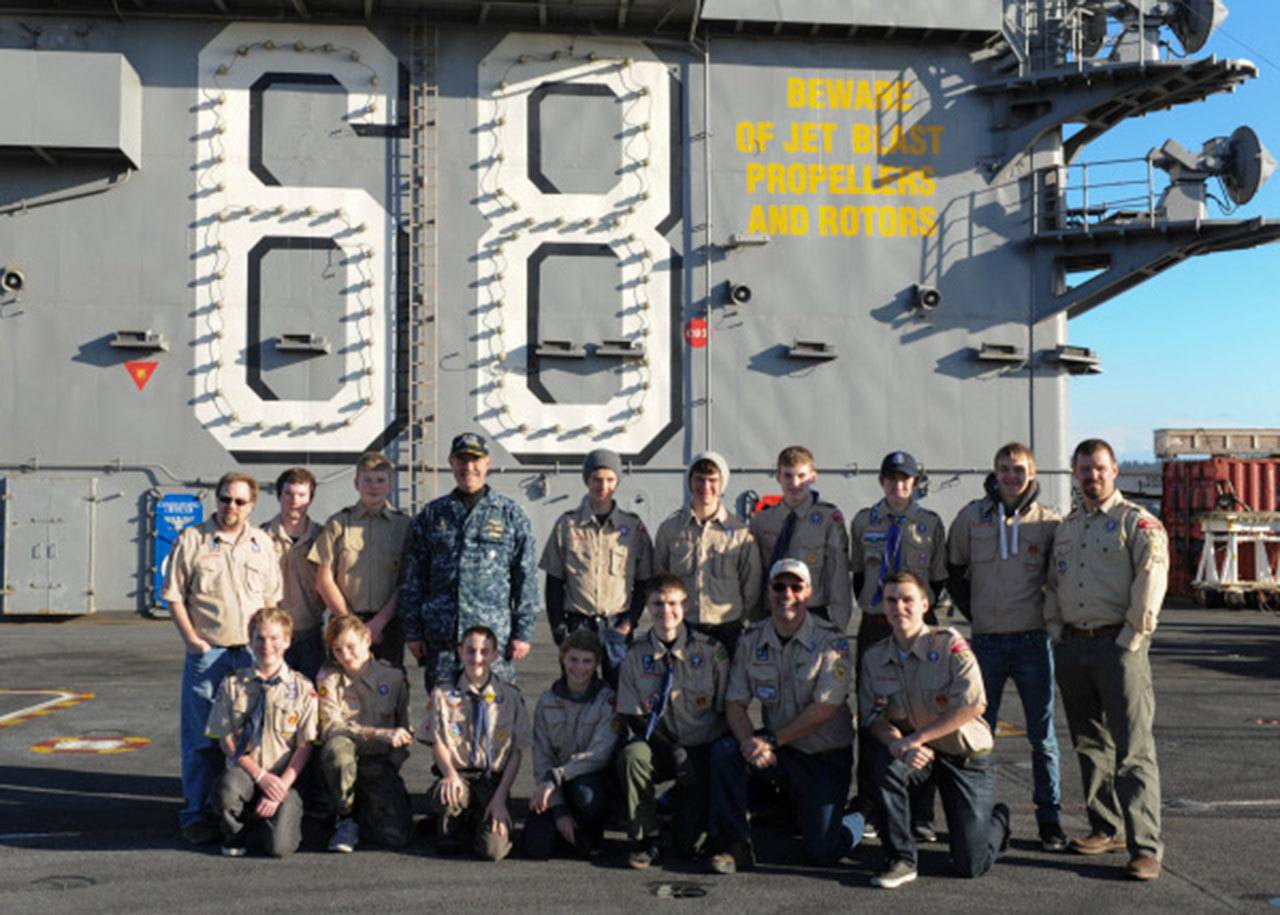 Sequim Boy Scout Troop 1498 makes visit aboard USS Nimitz