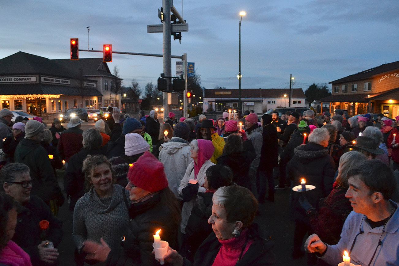 Locals gather for peace and women’s rights rally in downtown Sequim