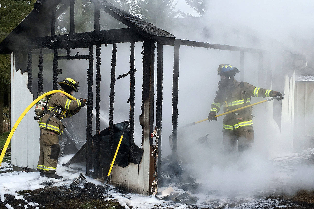 Shed on Olson Road burns down Monday afternoon