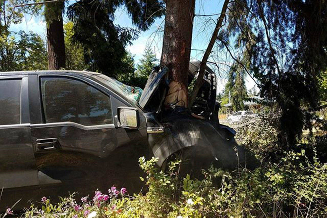 One sent to hospital after truck swerves off Old Olympic Highway