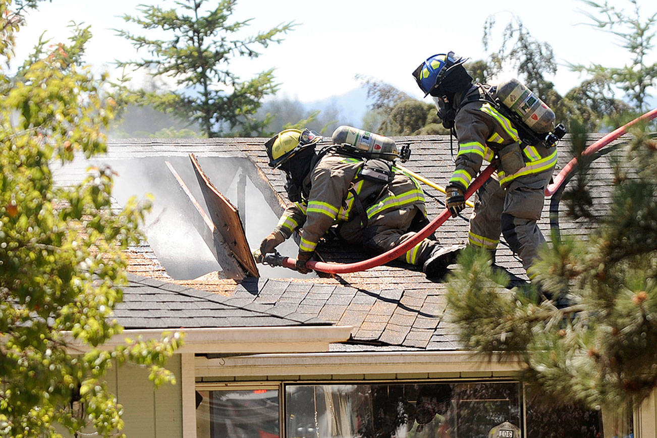 Attic fire sears Carlsborg home