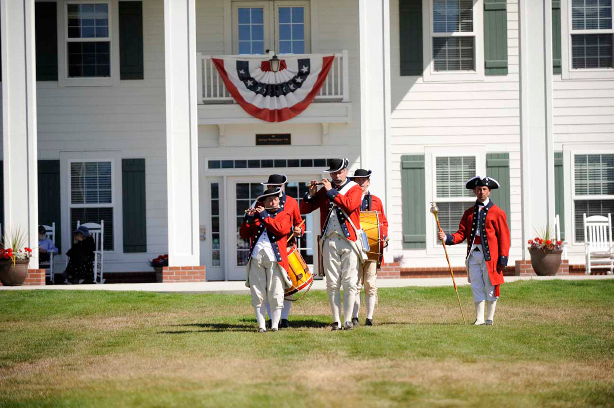 The Seattle area-based Columbia Fife & Drum Corps, seen here performing in 2016, returns to play at the Northwest Colonial Festival this week at the George Washington Inn. Sequim Gazette file photo by Matthew Nash