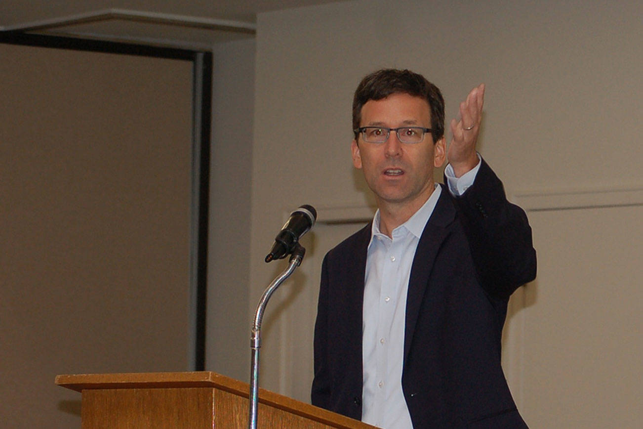 Washington State Attorney General Bob Ferguson stopped by the Sunland Golf & Country Club on Friday, Aug. 18, to visit the Sequim Sunrise Rotary Club, talk about his recent cases and answer any questions members had about his work. Sequim Gazette photo by Erin Hawkins