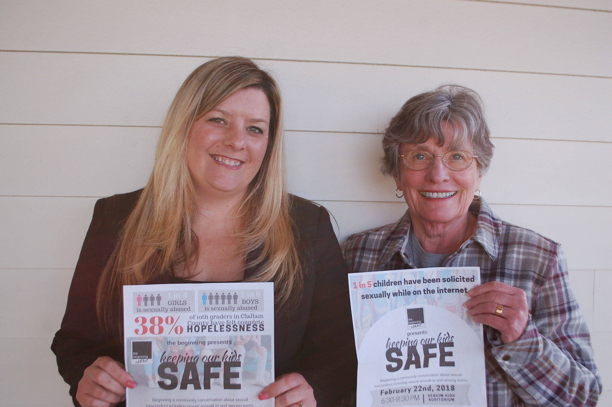 Sequim residents Shenna Younger and Bertha Cooper are part of a group called “The Beginning” that is holding a forum on Feb. 22 to address the issues of sexual assault, abuse, and misconduct involving adolescents in the community. Sequim Gazette photo by Erin Hawkins