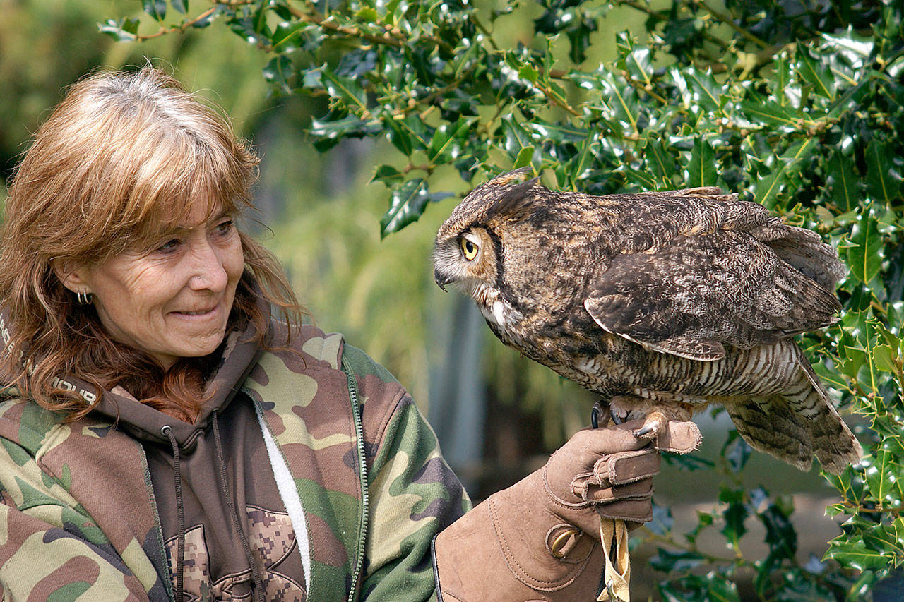 Jaye Moore, director of the Northwest Raptor and Wildlife Center, is a featured presenter on April 15 at Railroad Bridge Park, following the awarding of a grand prize and peoples’ choice award for BirdFest-BirdQuest.