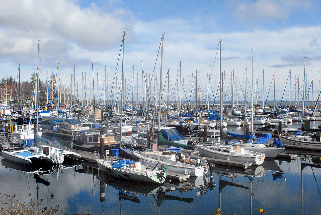 John Wayne Marina in Sequim is shown in this March 2018 photo. (Keith Thorpe/Peninsula Daily News)