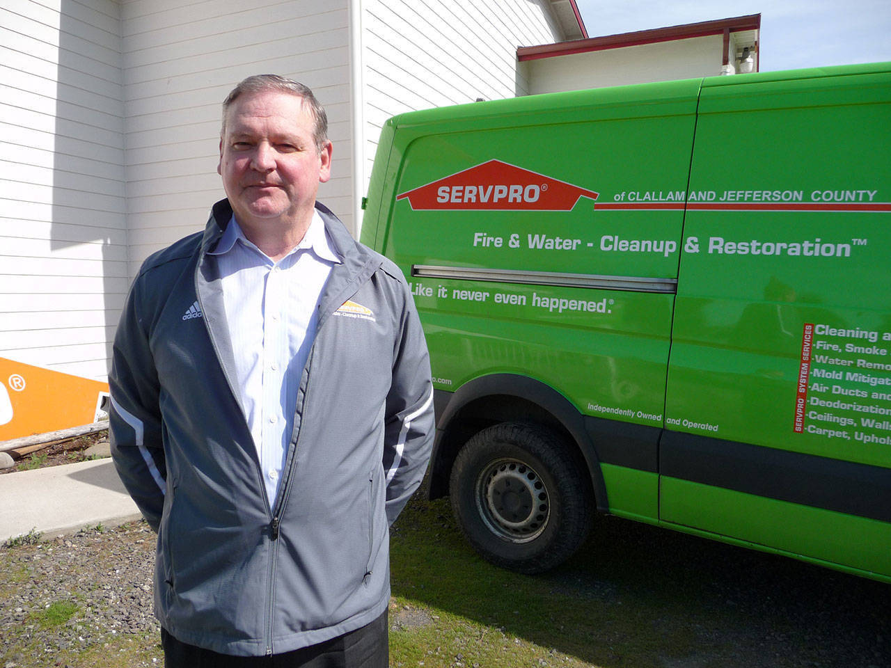 Robert Bourns, SERVPRO franchise co-owner along with his business partner Daniel Wakefield, looks forward to serving customers in Clallam and Jefferson counties. Sequim Gazette photo by Patricia Morrison Coate