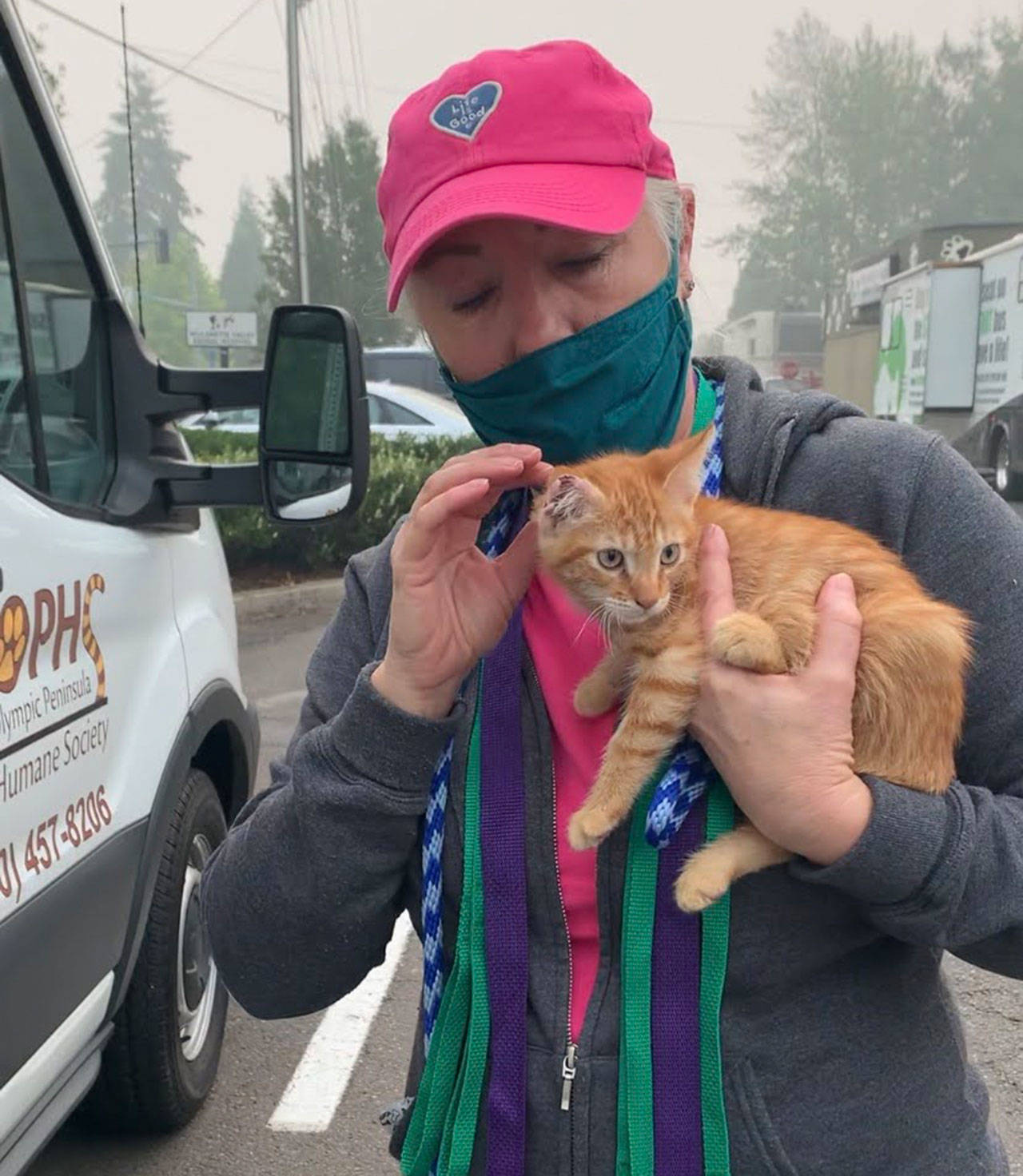 Jacquelene (pictured) and Broooks Peterson retrieve dogs and cats from Start Rescue’s drop-off area in Portland, Ore. Photo courtesy of Olympic Peninsula Humane Society