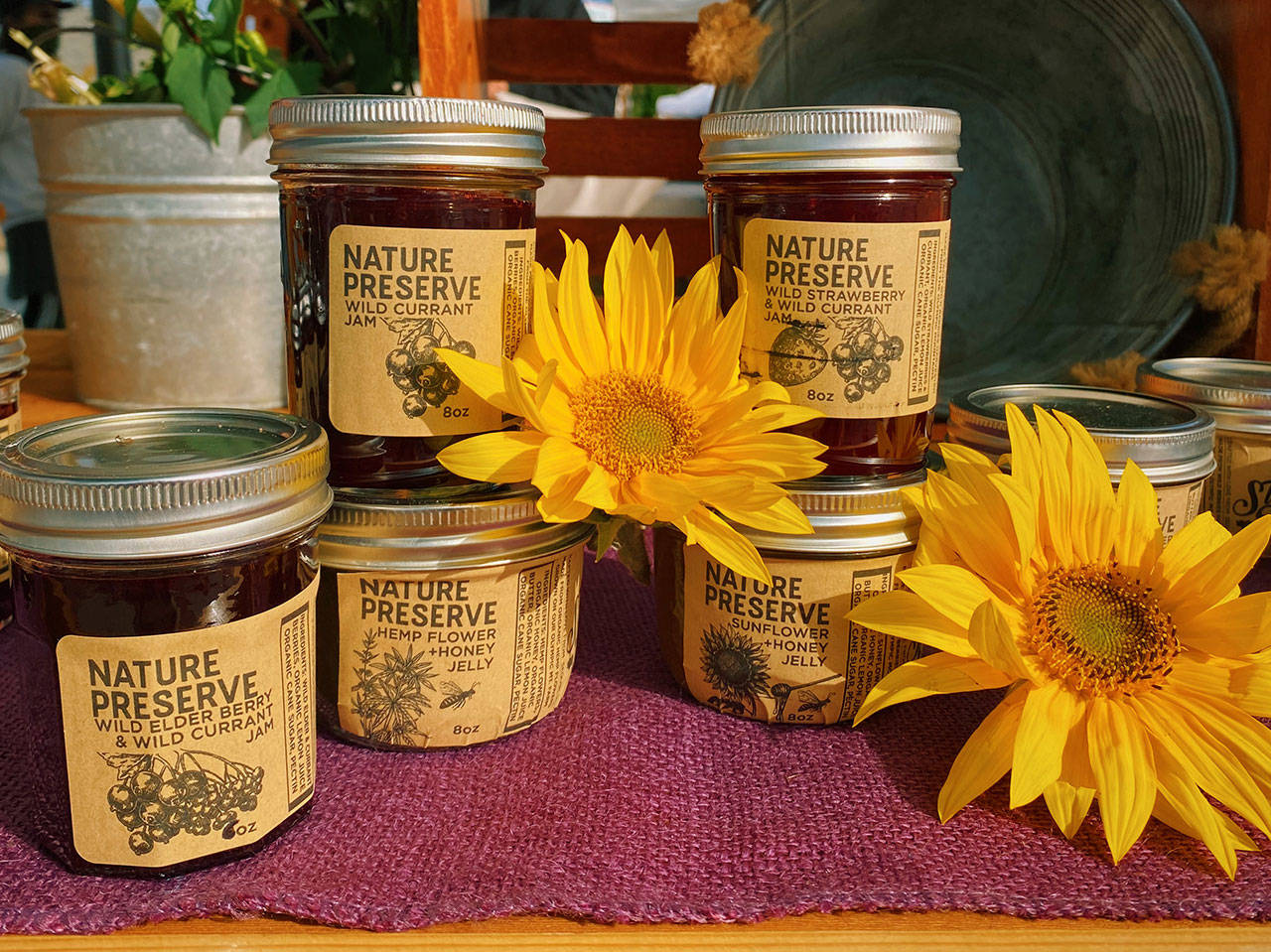 Check out Sativa Valley Essentials’ jams and jellies, along with other products for this this holiday season, at the Sequim Farmers & Artisans Market through October. Photo by Emma Jane Garcia