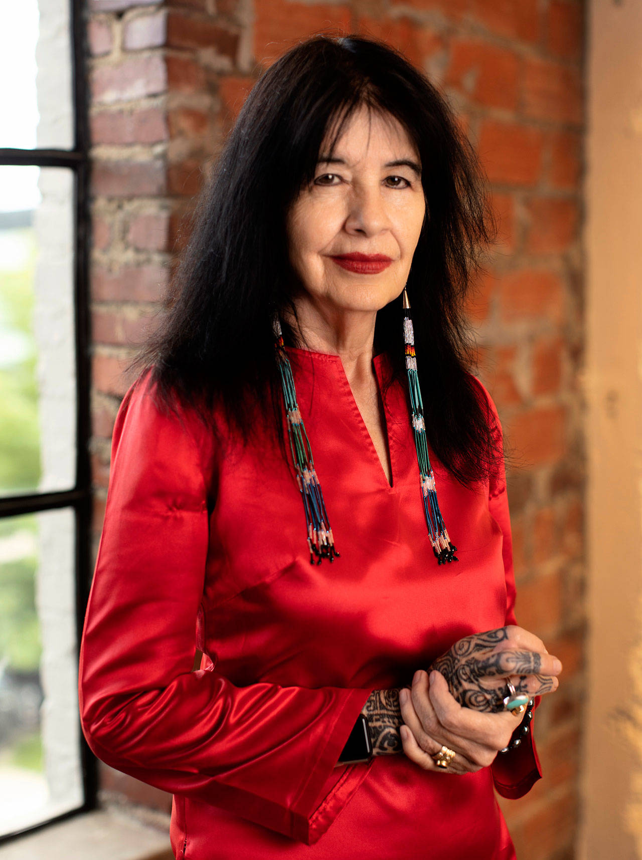 Joy Harjo, national Poet Laureate, author and acclaimed musician, will read poetry and then join in conversation with students from the First Nations Club at Peninsula College in a virtual Studium Generale event on jan. 28. Photo by Matika Wilbur