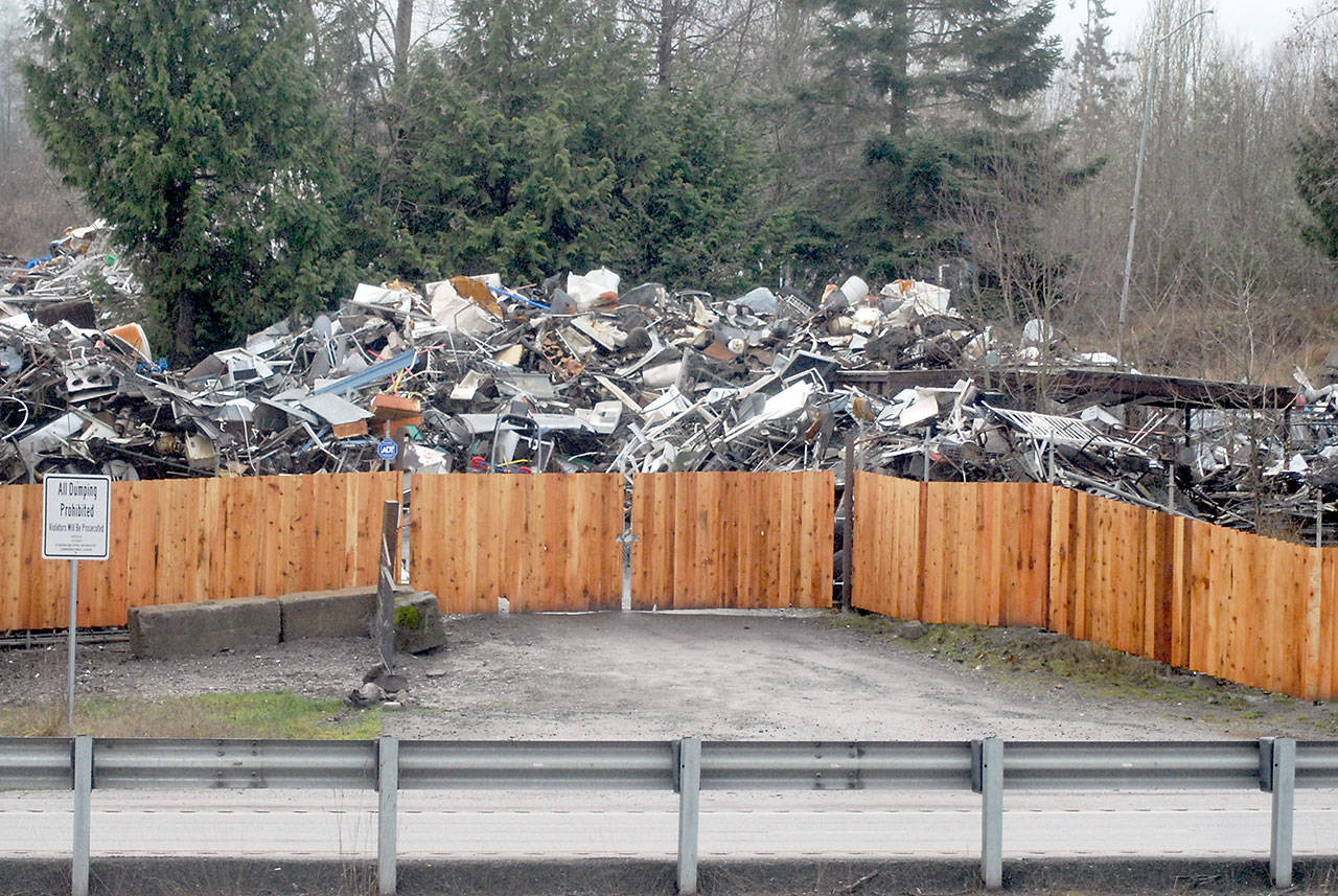 Midway Metals, 258010 U.S. Highway 101 east of Port Angeles, is the subject of a cease and desist order approved by Clallam County Commissioners for operating an illegal scrapyard. Photo by Keith Thorpe/Olympic Peninsula News Group