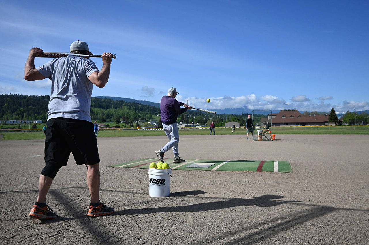 Sequim Senior Greywolves scrimmage at the Carrie Blake Community Park fields last week. The group invites men (50 and older) and women (45 and older) to join in recreational play Tuesday and Thursday mornings. Sequim Gazette photos by Michael Dashiell