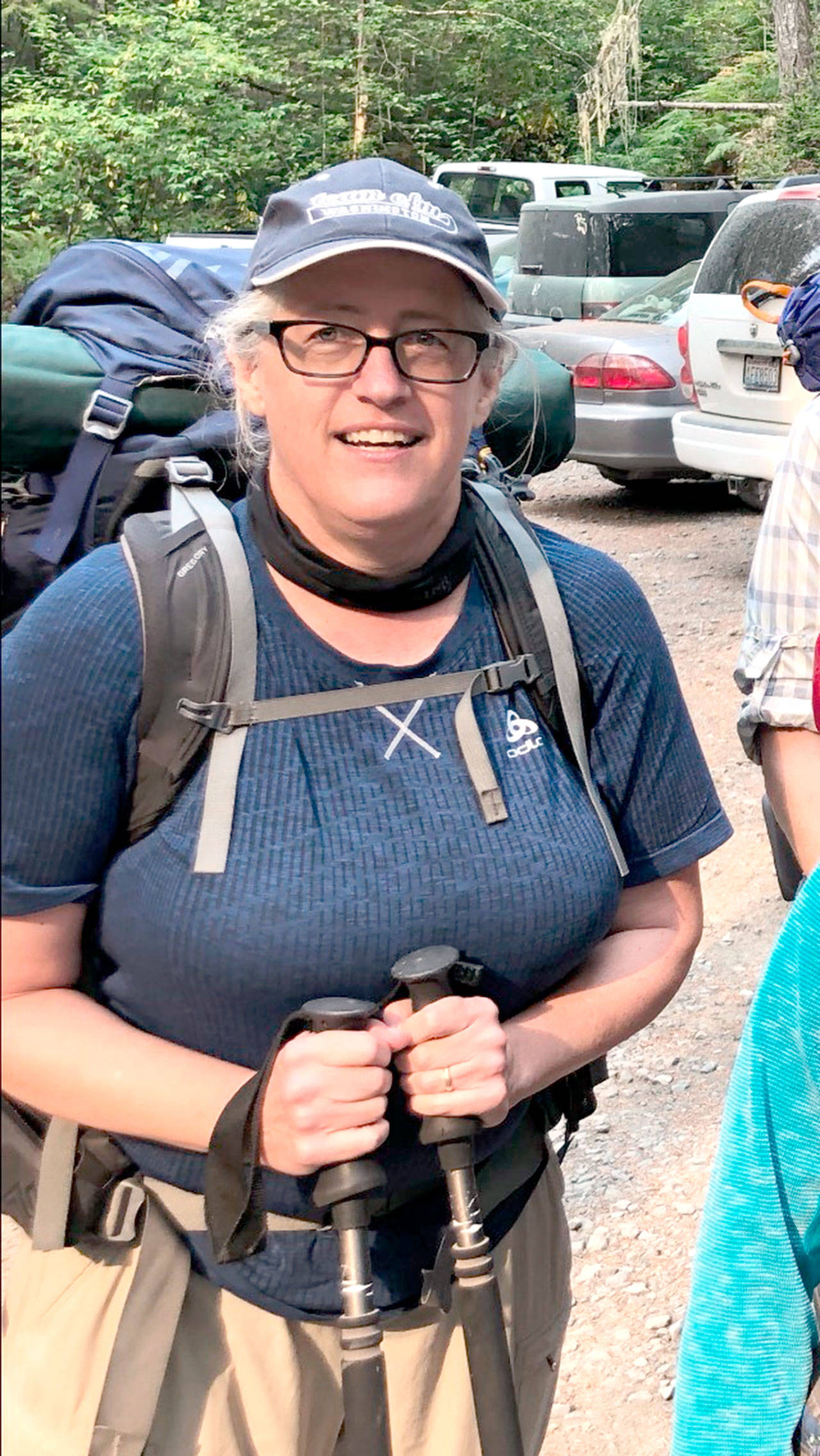 Cheri Keller is pictured at the Duckabush Trailhead at the start of her trip on Sunday, Aug. 1. Submitted photo