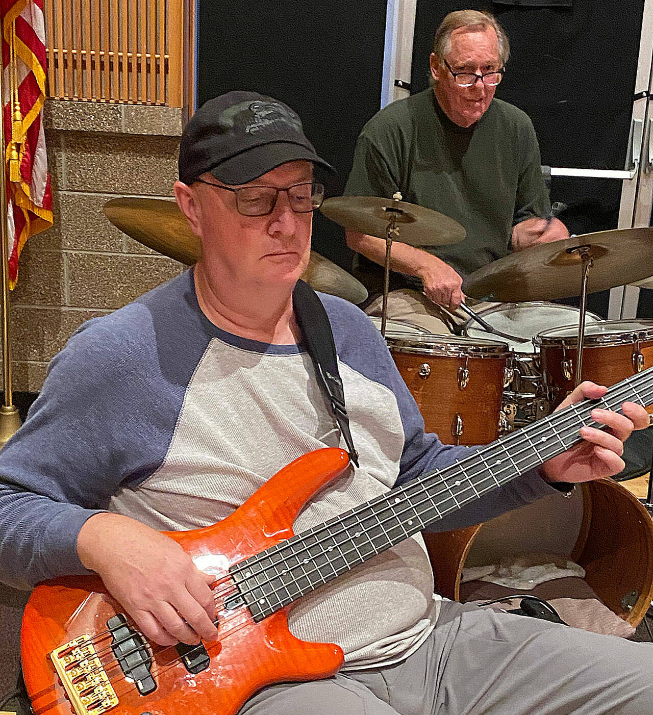 Bassist Vern Fosket and drummer Steve Burdick, both of Sequim, provide a solid beat for the Stardust Big Band. The group plays at Olympic Theatre Arts Center on Nov. 7. Submitted photo