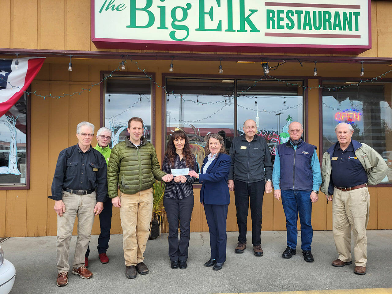 Submitted photo
Members of the Rotary Club of Sequim present a $3,000 check to Mary Budke, executive director of the Boys Girls Club of the Olympic Peninsula. Pictured, from left, are Rotarians Bob and Kelly Macaulay, Rotary president Jason Bausher, Budke, Rotary president elect Anna Richmond, and Rotarians Ren Garypie, Don Sorensen and Jim Jones.