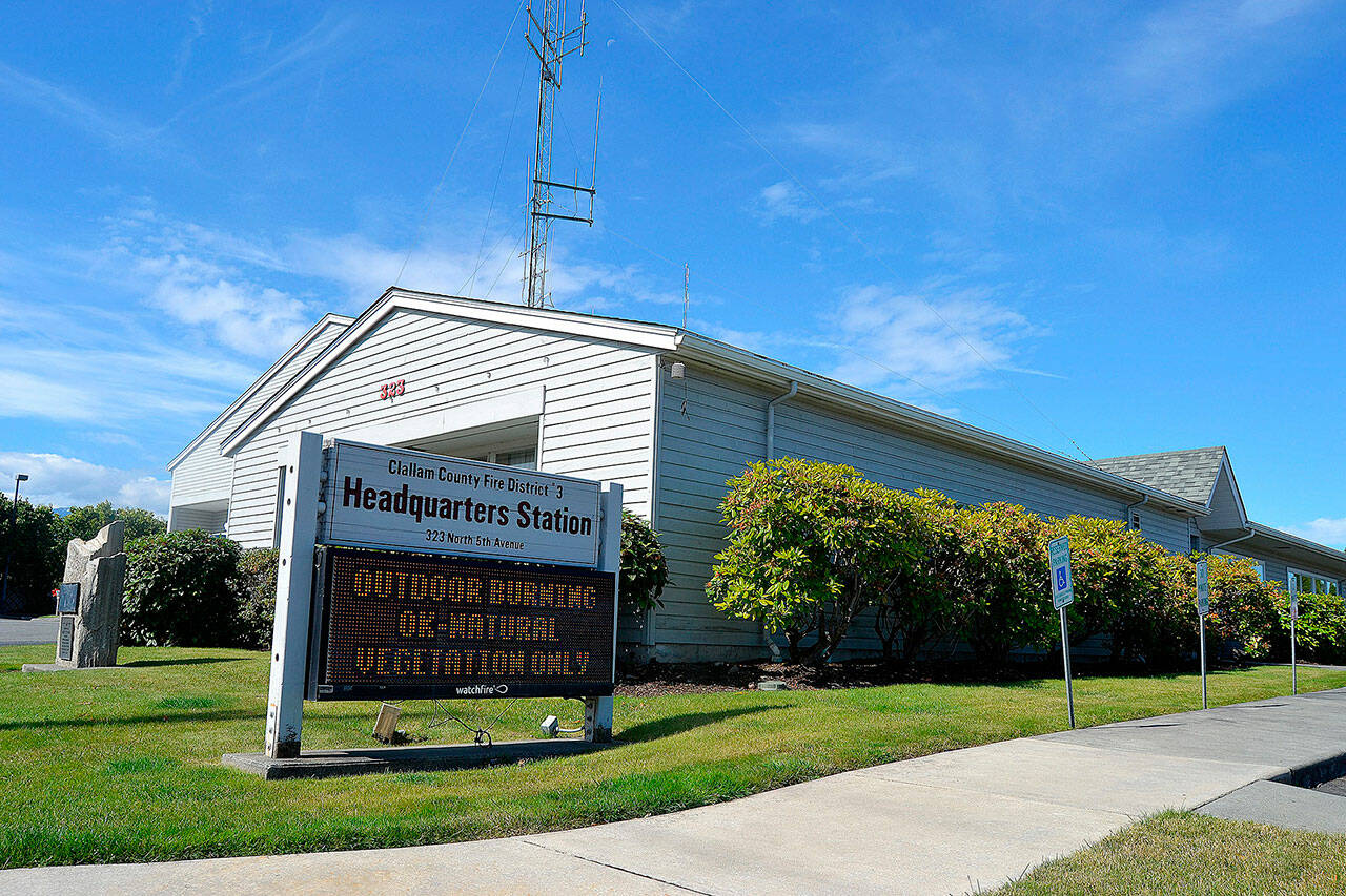 Matthew Nash | Sequim Gazette file photo
In the next month, fire chiefs and administrators at Clallam County Fire District 3’s Station 34 will transition to a leased space in Carlsborg as their offices in Sequim will become bedrooms for firefighters.