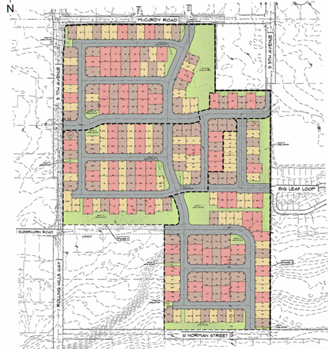 Map courtesy City of Sequim
A 215-home development was approved in late August in the City of Sequim by hearing examiner Andrew Reeves.