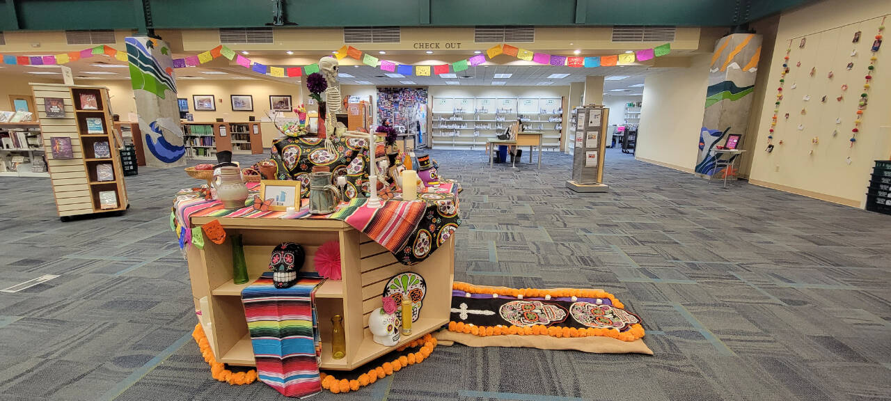 Photo courtesy of North Olympic Library System
Contribute a tin box diorama to a community ofrenda at the Port Angeles (pictured), or at Sequim, Forks and Clallam Bay libraries.