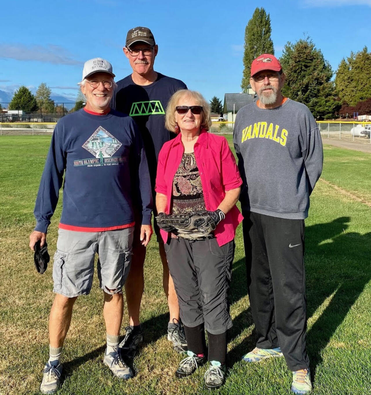 Submitted photo
Sequim Senior Softball Association board members include, from left: treasurer Joel Hecht, president John White, secretary Annette Hanson and vice president Lauren Scrafford.