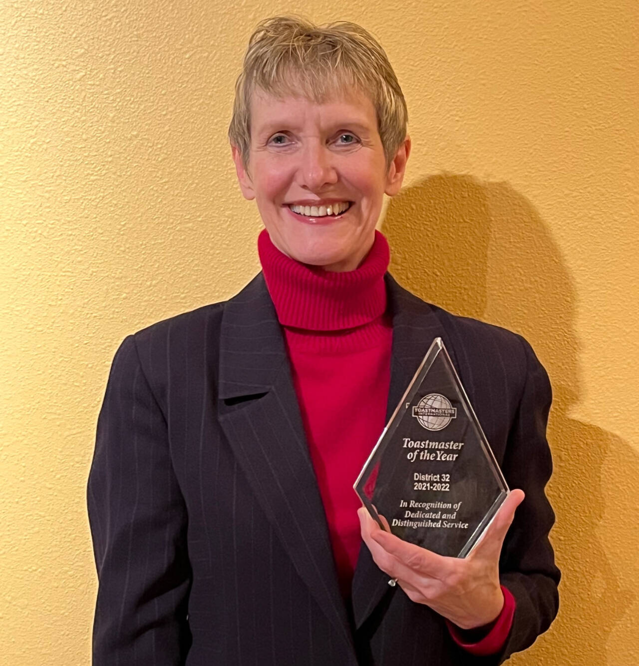 Photo courtesy of Lindy MacLaine / Lindy MacLaine of Sequim was recently named Toastmaster of the Year for District 32.