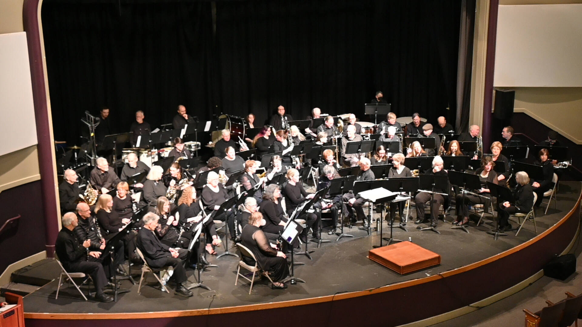 Photo by Richard Greenway/Sequim City Band / The Sequim City Band, pictured here on stage at the Sequim High School auditorium for a March 12, 2023 concert, takes to the stage for the Field Arts & Events Hall’s “Community Days” on Sunday, July 23.