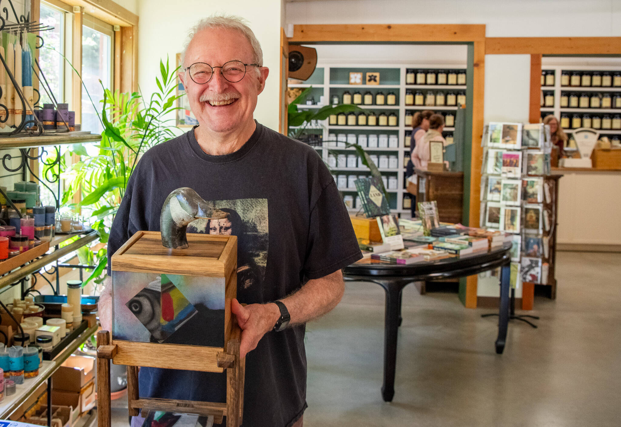 Sequim Gazette photo by Emily Matthiessen
Mixed media artist Mike McCollum will have a reception for his show at Dandelion Botanical Company on Aug. 4 from 4-6 p.m.