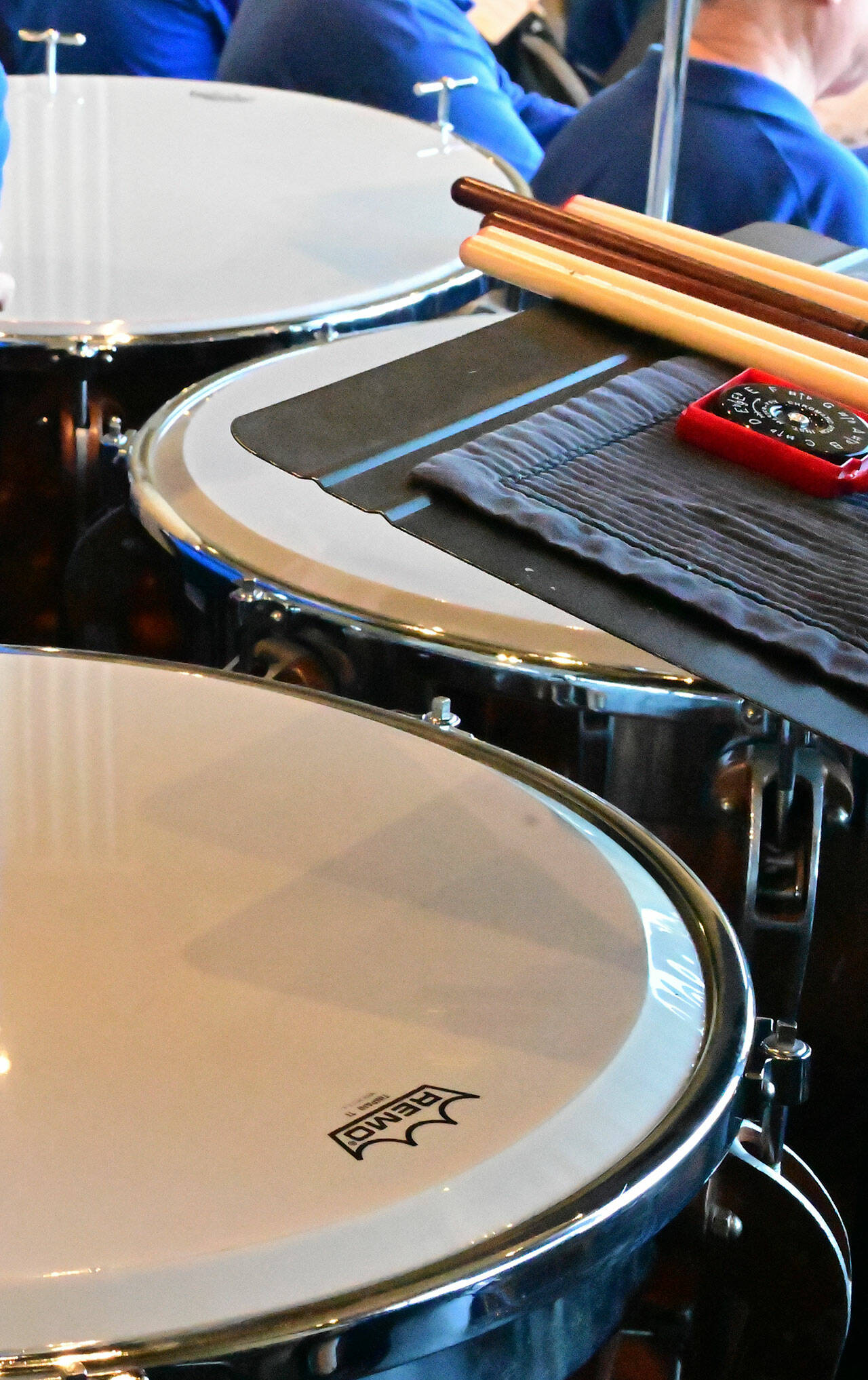 Photo courtesy Richard Greenway, Sequim City Band
Musicians prepare to play a number of instruments, including the timpani for the Sequim City Band’s August 13 concert. The band’s final outdoor concert of the season takes place Sept. 9 in Carrie Blake Community Park.